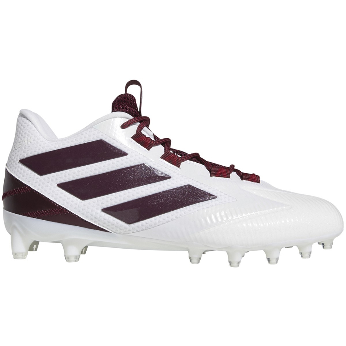 maroon and white adidas football cleats