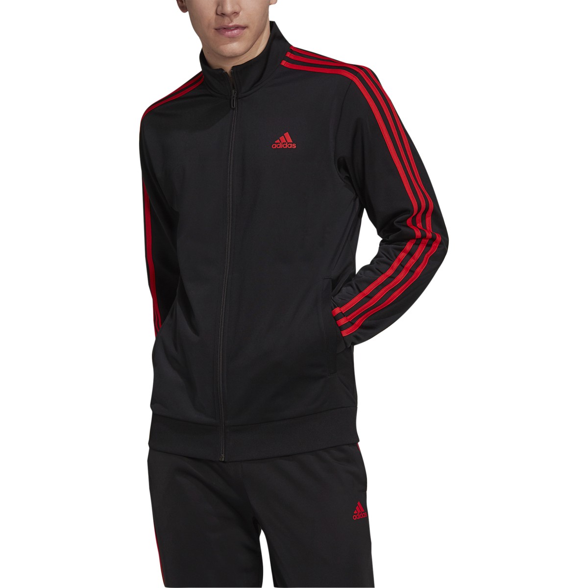 adidas WarmUp Tricot 3Stripes Track Jacket Mens Casual