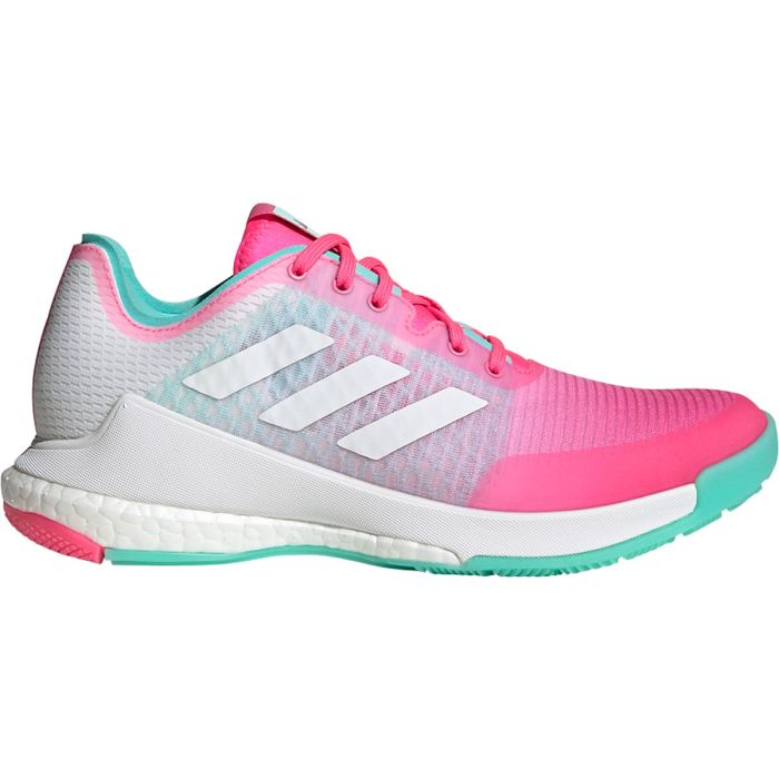 adidas gazelle silver green womens adidas Women's Crazyflight 6 Mid Volleyball Shoe White/Silver / 13 main image 1