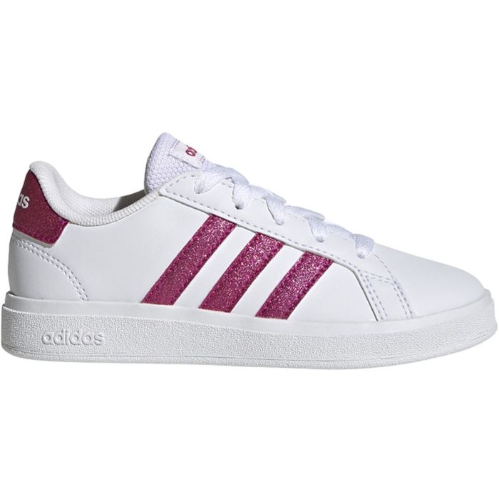 adidas Grand Court 2.0 Kids Tennis Shoes with Pink Glitter GY4764