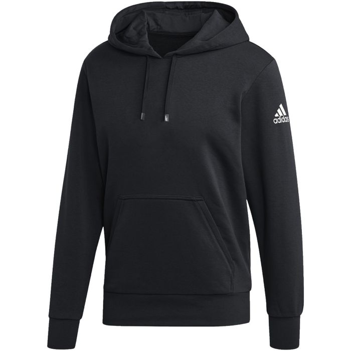 adidas Mens Fleece Hoodie in Black-White | HR8470