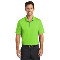 Nike Dri-Fit Vertical Mesh Mens Short Sleeve Polo Shirt in Action Green | 637167