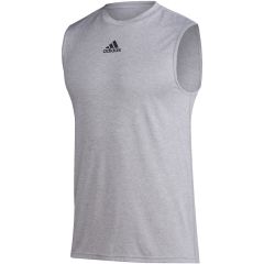 adidas BOS Pregame Mens Sleeveless Tee in Medium Grey Heather-Black | HR8077