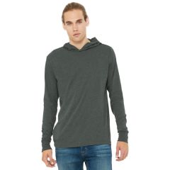 Bella Canvas Jersey Mens Long Sleeve Hoodie
