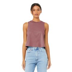 Bella Canvas Racerback Womens Cropped Tank in Ht Mauve | BC6682