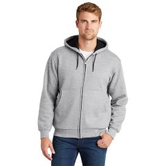 CornerStone Heavyweight Full Zip Mens Hooded Sweatshirt with Thermal Lining