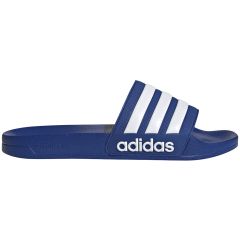 unisex blue and white adidas slides