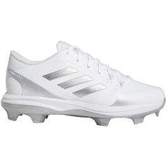 womens white and silver adidas softball cleats
