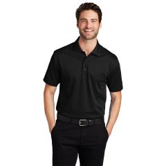 Port Authority Tech Pique Mens Short Sleeve Polo Shirt in Black | K527