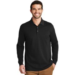 Port Authority EZCotton Mens Long Sleeve Polo Shirt