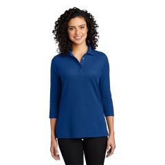 Port Authority Silk Touch Three Quarter Sleeve Womens Polo Shirt