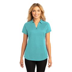 Port Authority Digi Heather Performance Womans Short Sleeve Polo Shirt in Maui Blue | L574