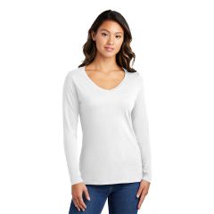 Port and Company Long Sleeve Fan Favorite Womens V-Neck T-Shirt