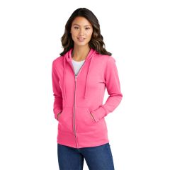 Port and Company Core Fleece Womens Full Zip Hooded Sweatshirt