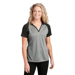 Sport-Tek PosiCharge RacerMesh Raglan Heather Block Womens Polo Shirt