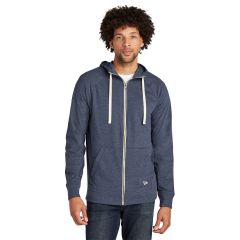 New Era Sueded Cotton Blend Mens Full Zip Hoodie in True Navy Hthr | NEA122
