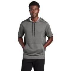 New Era Performance Terry Mens Short Sleeve Hoodie in Graphite Hthr | NEA533