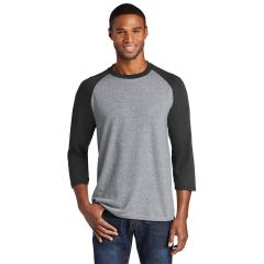 Port and Company Core Blend Three Quarter Sleeve Raglan Mens T-Shirt