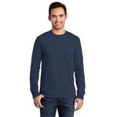 Port and Company Essential Pocket Mens Long Sleeve T-Shirt