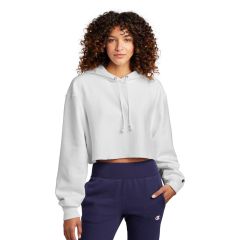 Champion Reverse Weave Womens Cropped Cut Off Hooded Sweatshirt