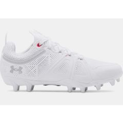 Under Armour Glory MC Womens Lacrosse Cleats in White-Metallic Silver