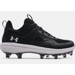 Under Armour Glyde MT TPU Womens Softball Cleats in Black-White