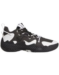 unisex black and white adidas basketball shoes