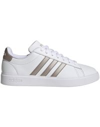 womens white and platinum adidas tennis shoes