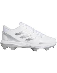 womens white and silver adidas softball cleats