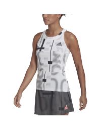 womens white and black adidas tennis tank top
