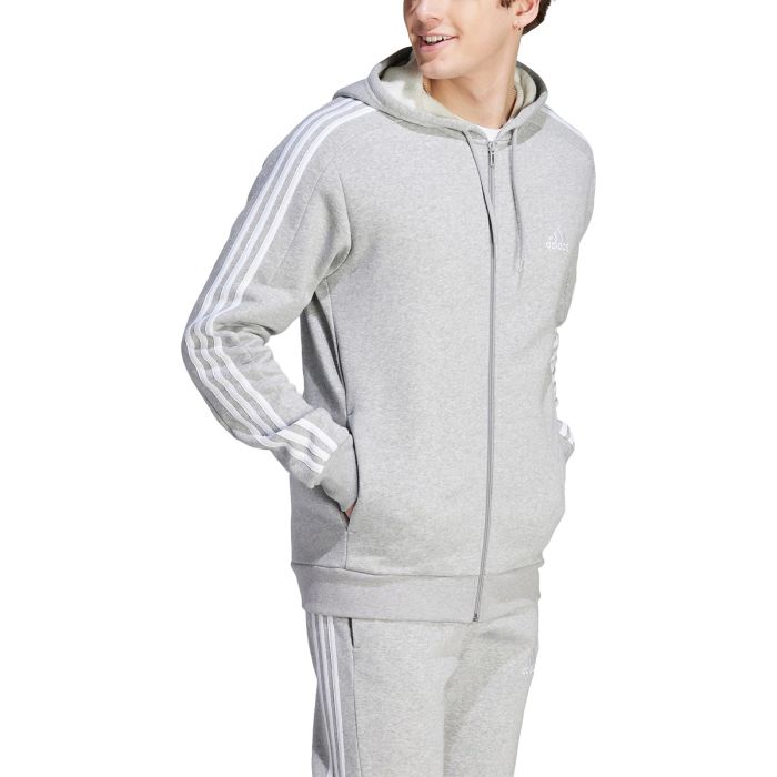 adidas Essentials Fleece 3-Stripes Full Zip Mens Hoodie Jacket | IJ6479