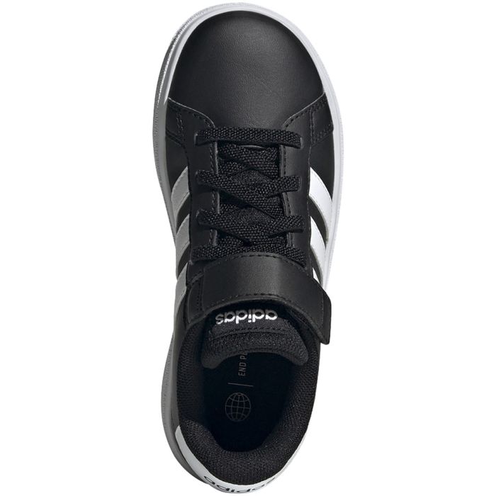 relaxed Lunar surface Voluntary Black adidas Grand Court 2.0 Kids Sneakers With Elastic Laces| GW6513