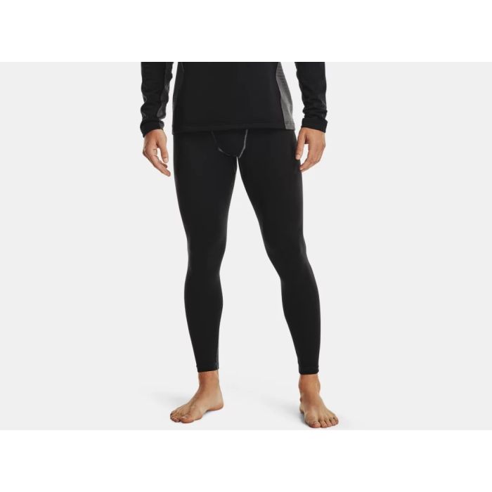 Under Armour ColdGear Mens Base Leggings in Black-Pitch Gray