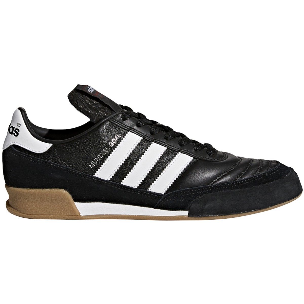 adidas Mundial Goal Mens Indoor Soccer Shoes in Black and White | 019310