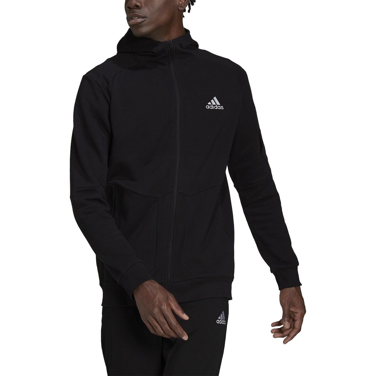 Mens black adidas zip up hoodie online