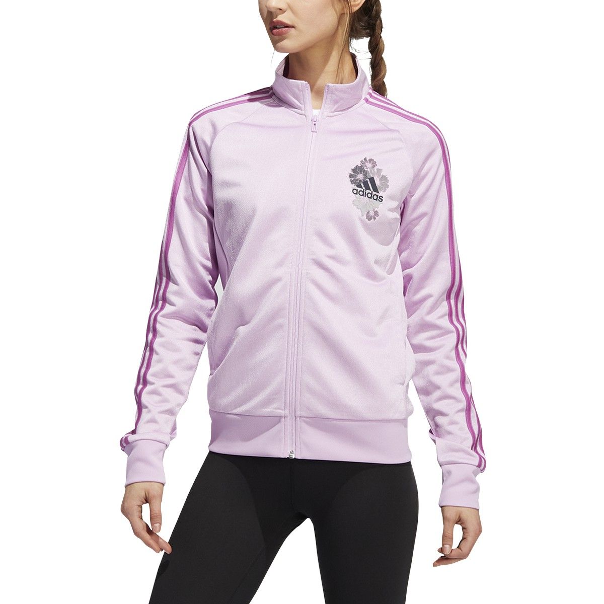 Adidas floral jacket pink new arrivals