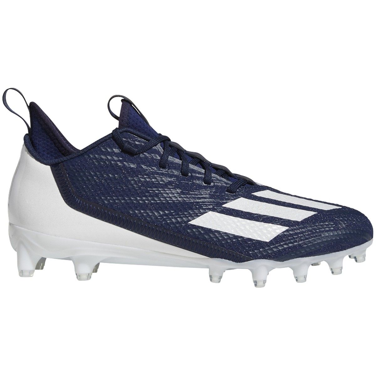 navy and white football cleats