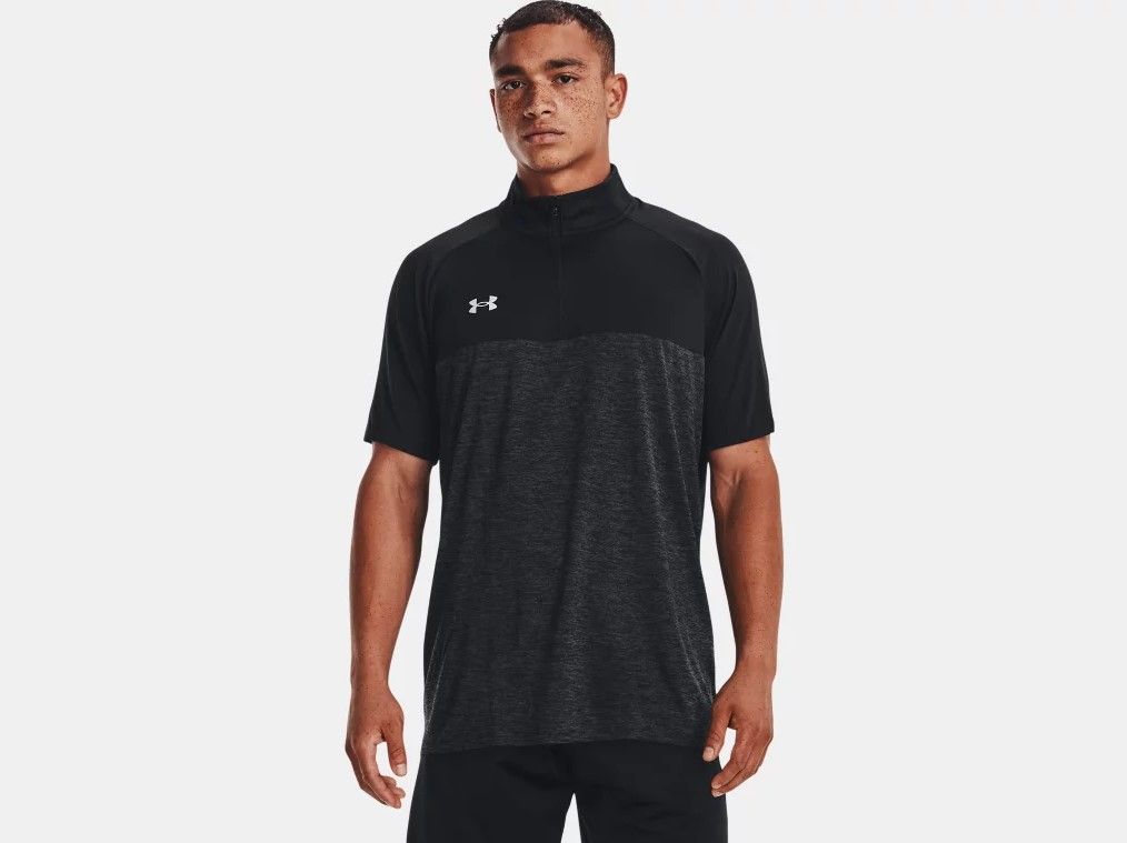 Under Armour Locker Jacquard Mens Quarter Zip Short Sleeve Pullover 1351357 002