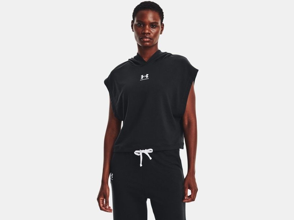 Under Armour Rival Terry Womens Short Sleeve Hoodie 1376997 001