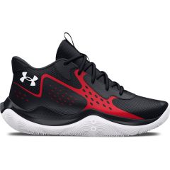 Under Armour Grade School Jet '23 Kids Basketball Shoes in Black-Red-White