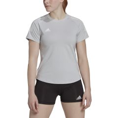adidas Hilo Short Sleeve Womens Volleyball Jersey Cap in Team Light Grey | HR6096