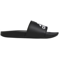 unisex black and white adidas slides