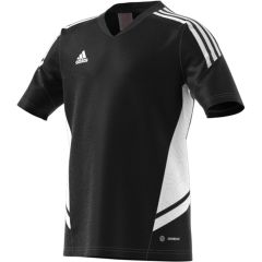 kids black and white adidas soccer jersey