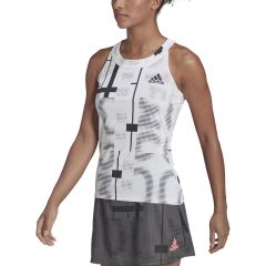 womens white and black adidas tennis tank top