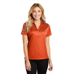 Port Authority Performance Fine Jacquard Womens Short Sleeve Polo in Autumn Orange | L528