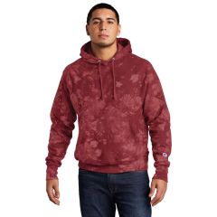 Champion Reverse Weave Scrunch Dye Tie Dye Mens Hooded Sweatshirt in Mulled Bry | TDS101