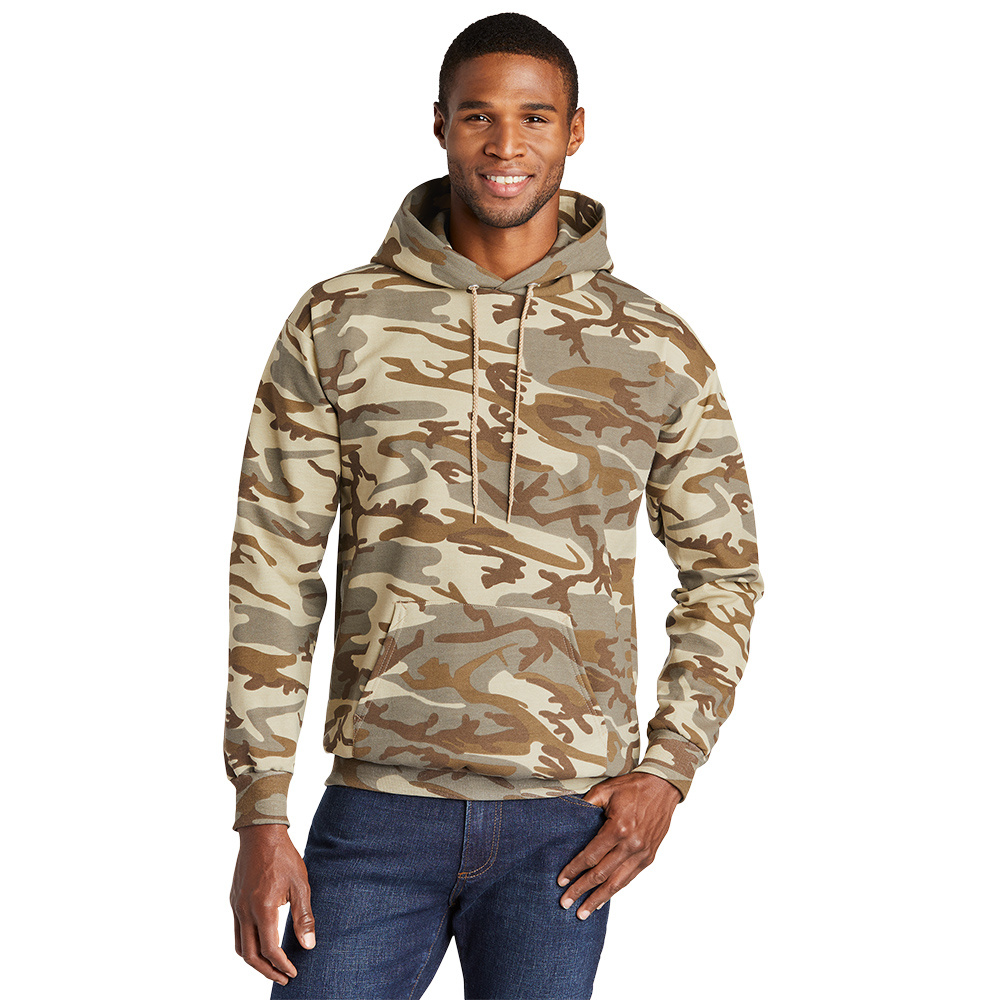 Port and Company Core Fleece Mens Camo Pullover Hooded Sweatshirt