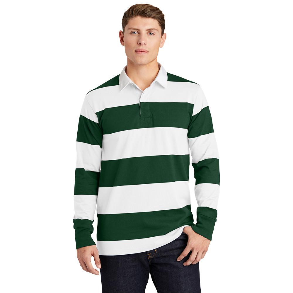 Sport-Tek Classic Mens Long Sleeve Rugby Polo Shirt | ST301