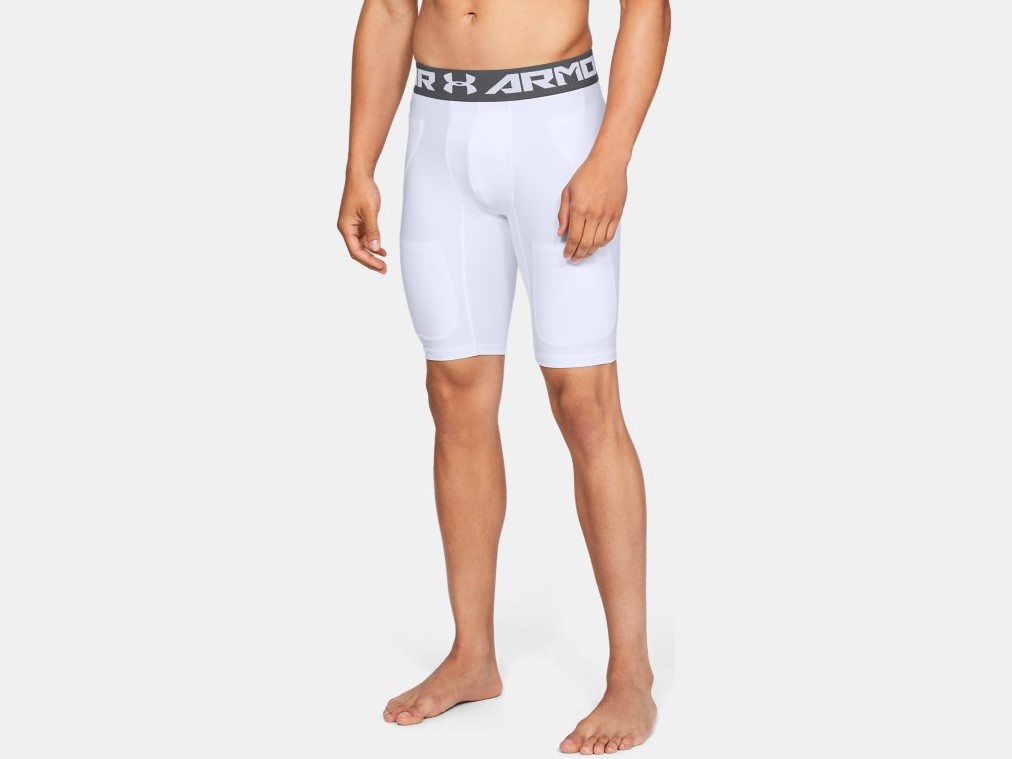 Under Armour Mens Football 6 Pocket Girdle in White-Graphite | 1305375-100