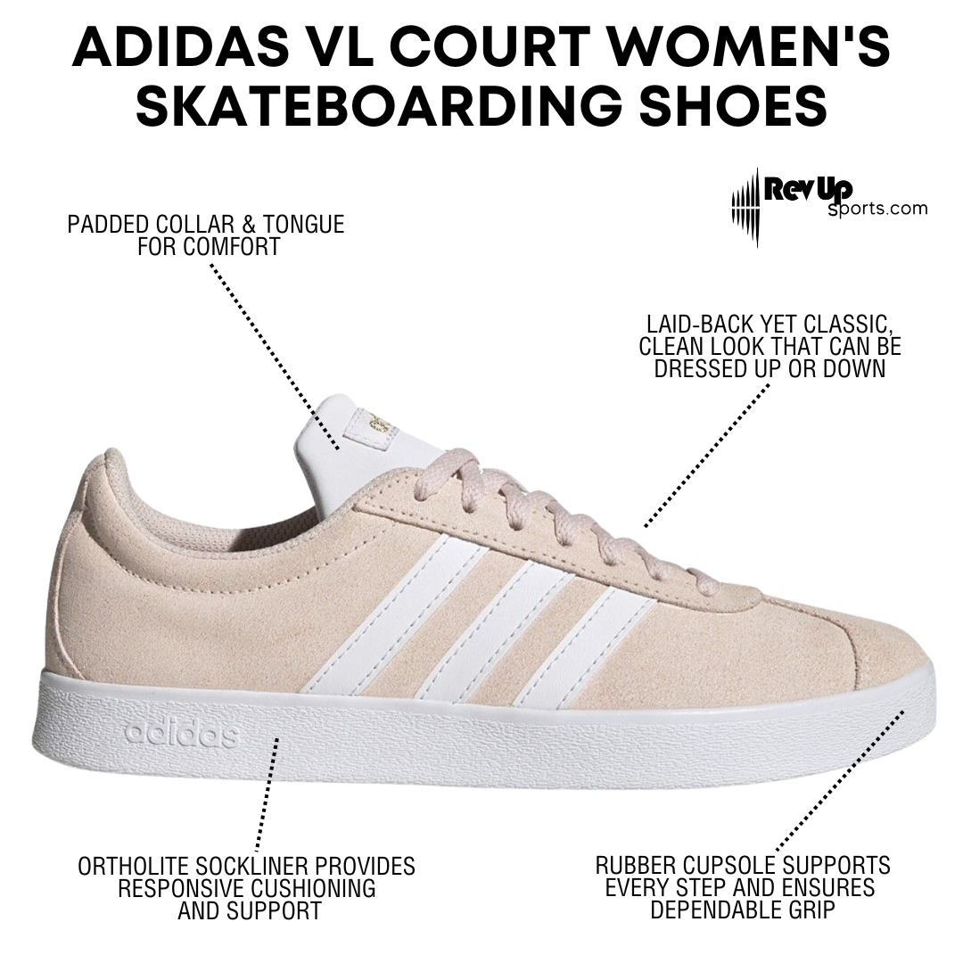 RevUpSports.com has the best adidas VL Court 2.0 Women's Skateboarding Shoes! adidas VL Court 2.0 Women's Skateboarding Shoes